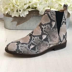 Lucky Brand Haylia Boots Snake Print Embossed Leather  Sz 7M NIB